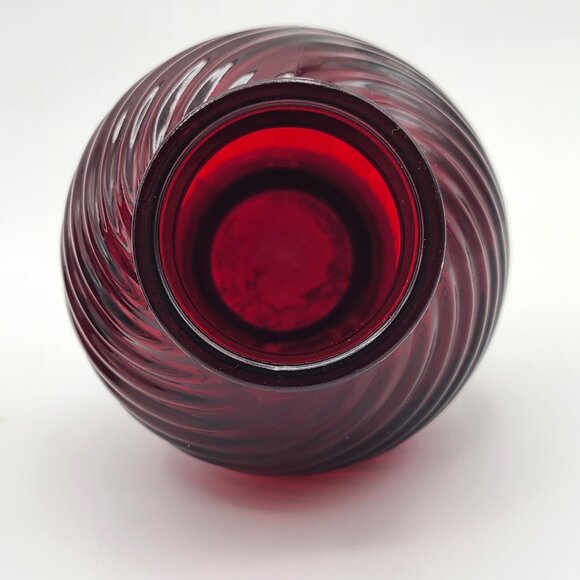 PAIR Avon Red Glass Decanter Replacement Bottoms Scent of Roses Strawberry Foam - Picture 7 of 9